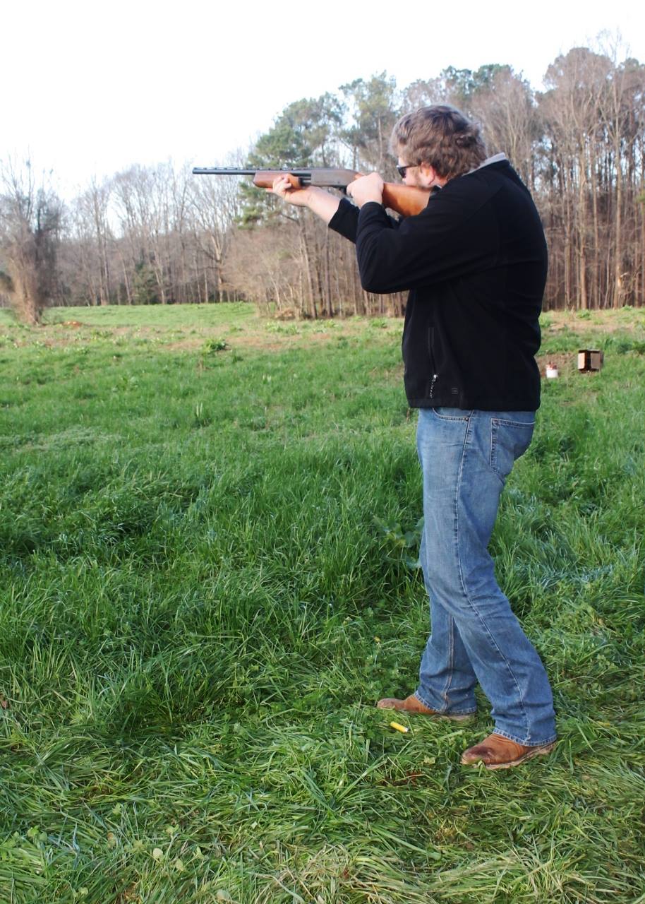 Cory enjoys shooting clays with his friends.